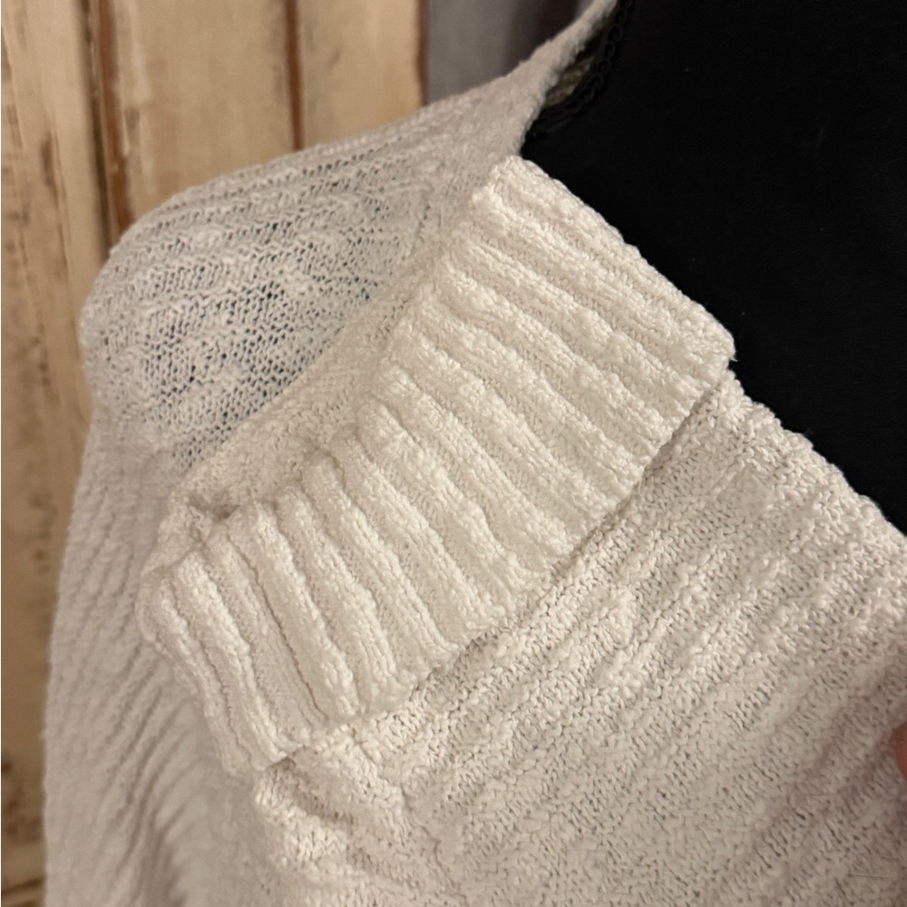 L.L. Bean cotton open front cardigan. White. Size 3x. Casual, cottagecore, beach - Picture 4 of 9